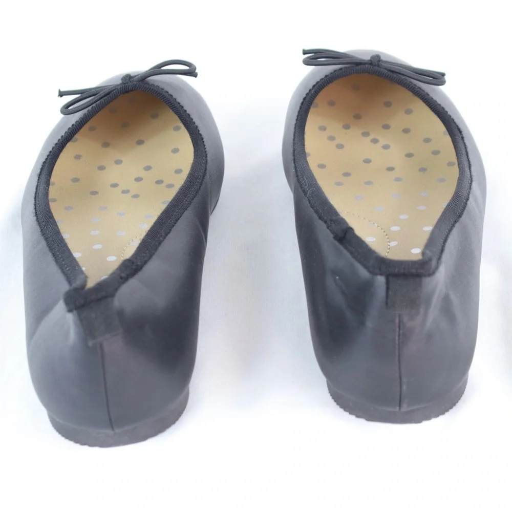 Cat & Jack Black‎ Leather Slippers Shoes Girls Size 2